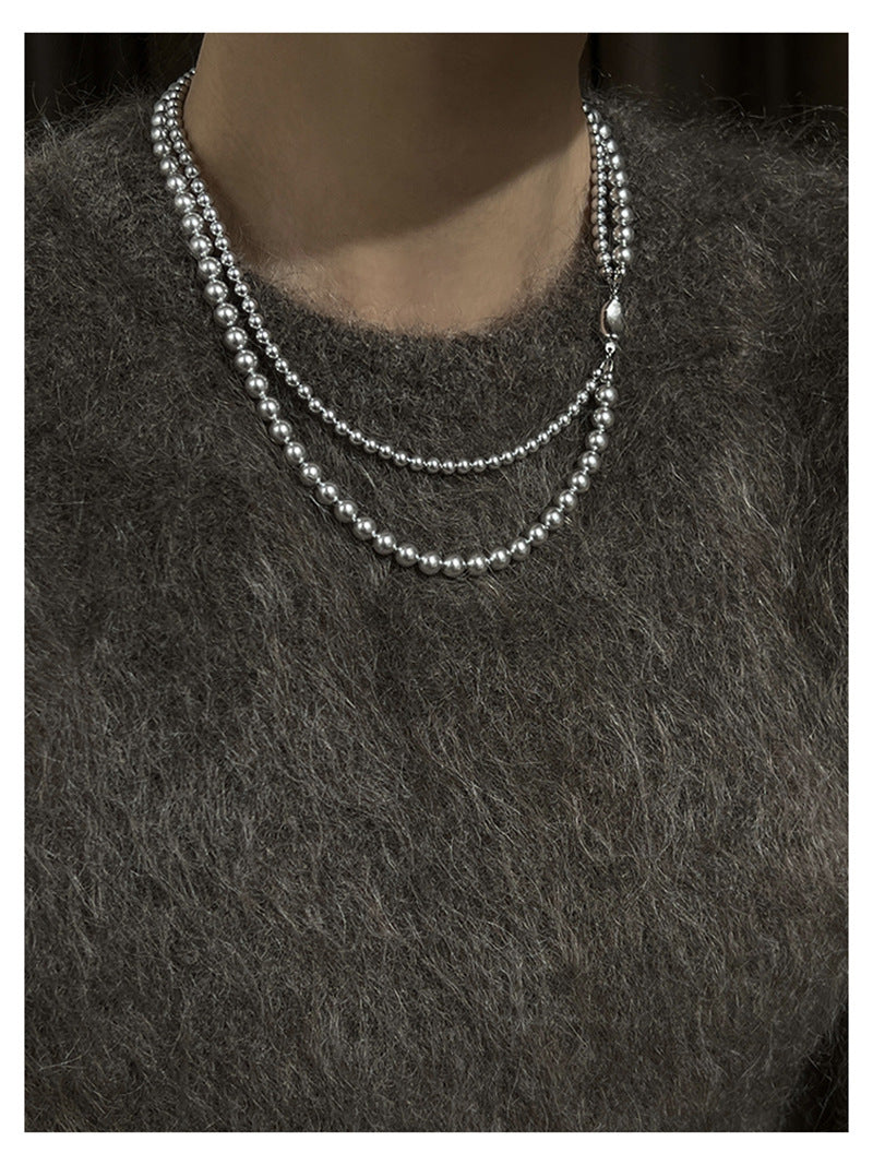 Circle Pearl Shell Pearls Sweater Chain Necklaces