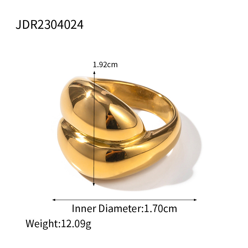 Stainless Steel Closed Light Luxury High Rings