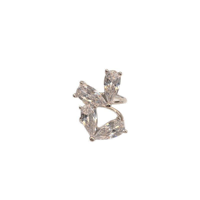 Sweet Loving Heart Zircon Without Pierced Female Niche Unique Ear Clip