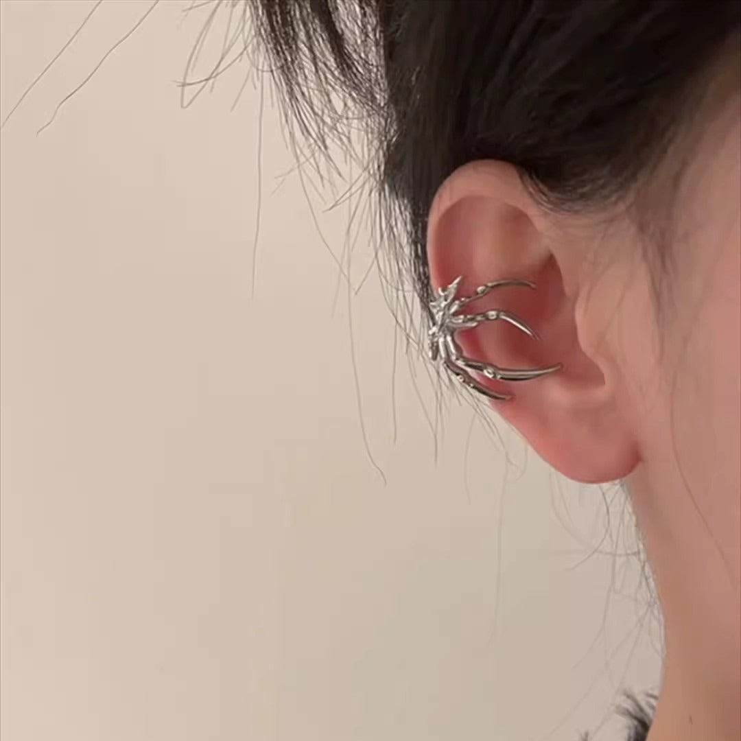 Women's Trendy Cool Retro Metallic Spider Unique Design Ear Clip