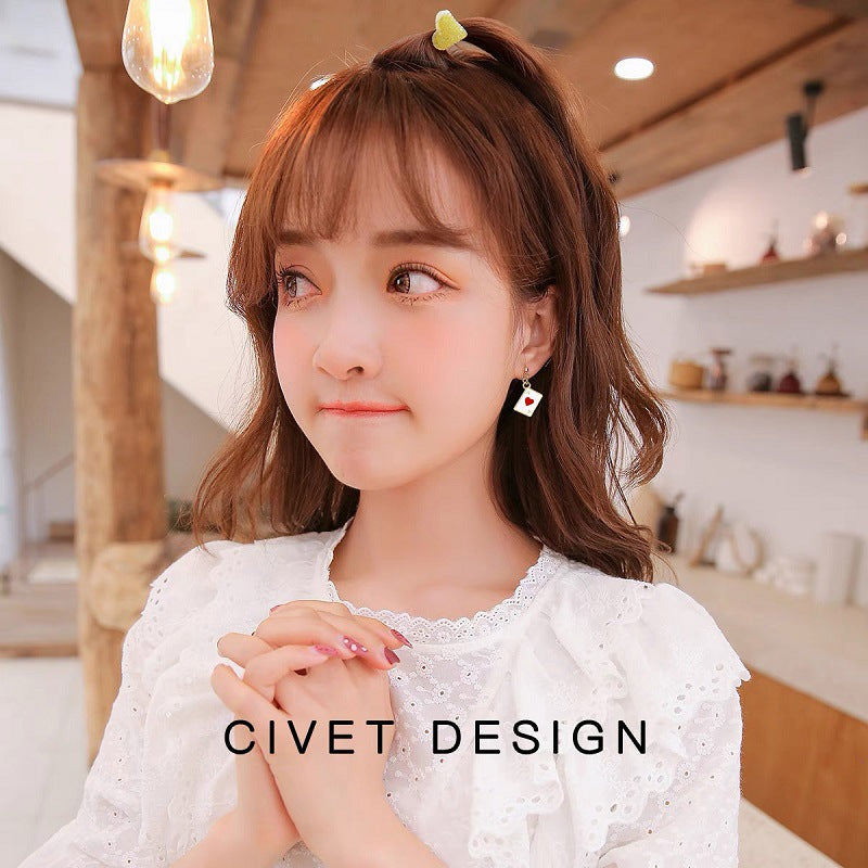 Poker Simple Ear Clip Short High-grade Stud Earrings