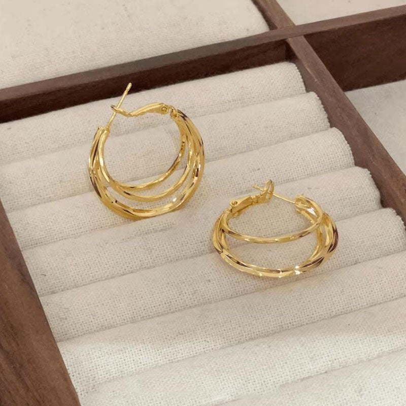Hoop Three-line High-grade Unique Ear Fashion Personality Rings