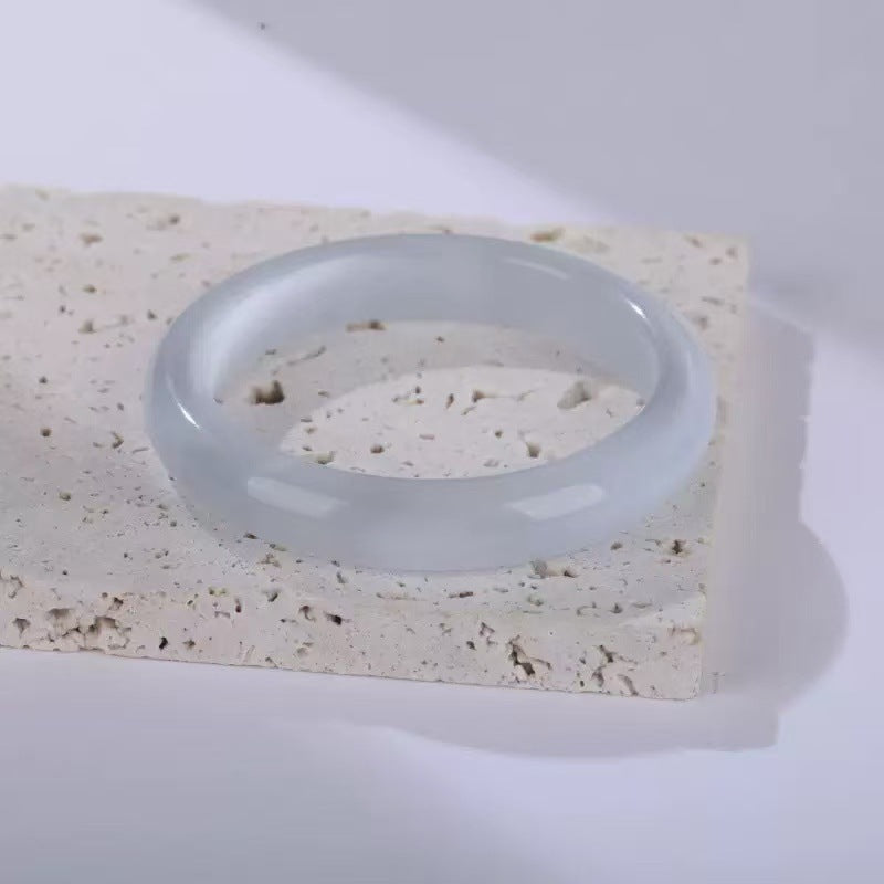 Eye White Moonlight Grapefruit Pink Crystal Chalcedony Flat Bracelets