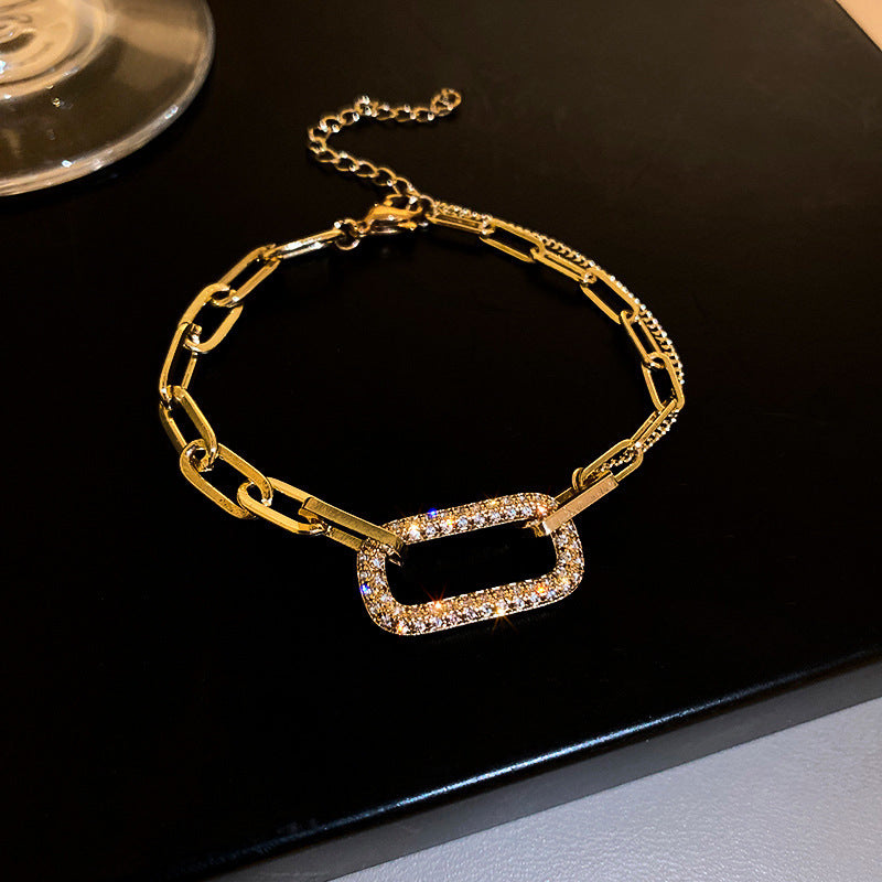 Women's Affordable Luxury Fashion Simple Rhinestone Personalized Bracelets