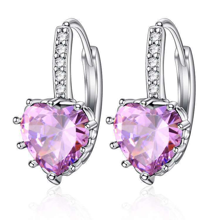 Super Fairy Heart-shaped Zircon High-grade Versatile Classic Love Earrings