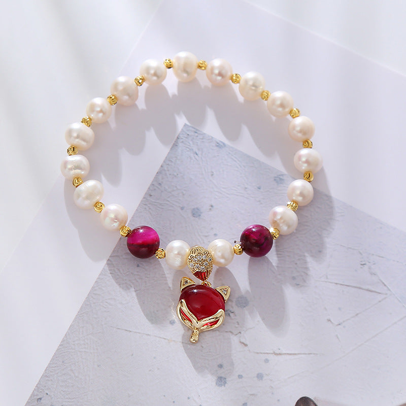 Bracelets simples en pierre d'agate de perles de forme naturelle