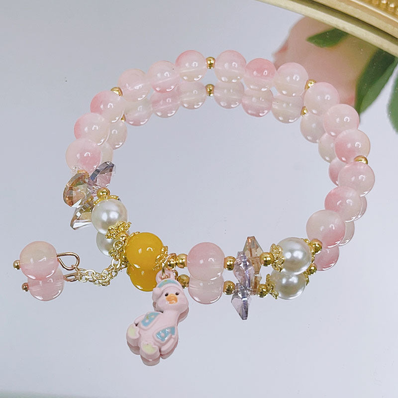 Bracelets de papeterie de décrochage perlés simples et mignons pour femmes