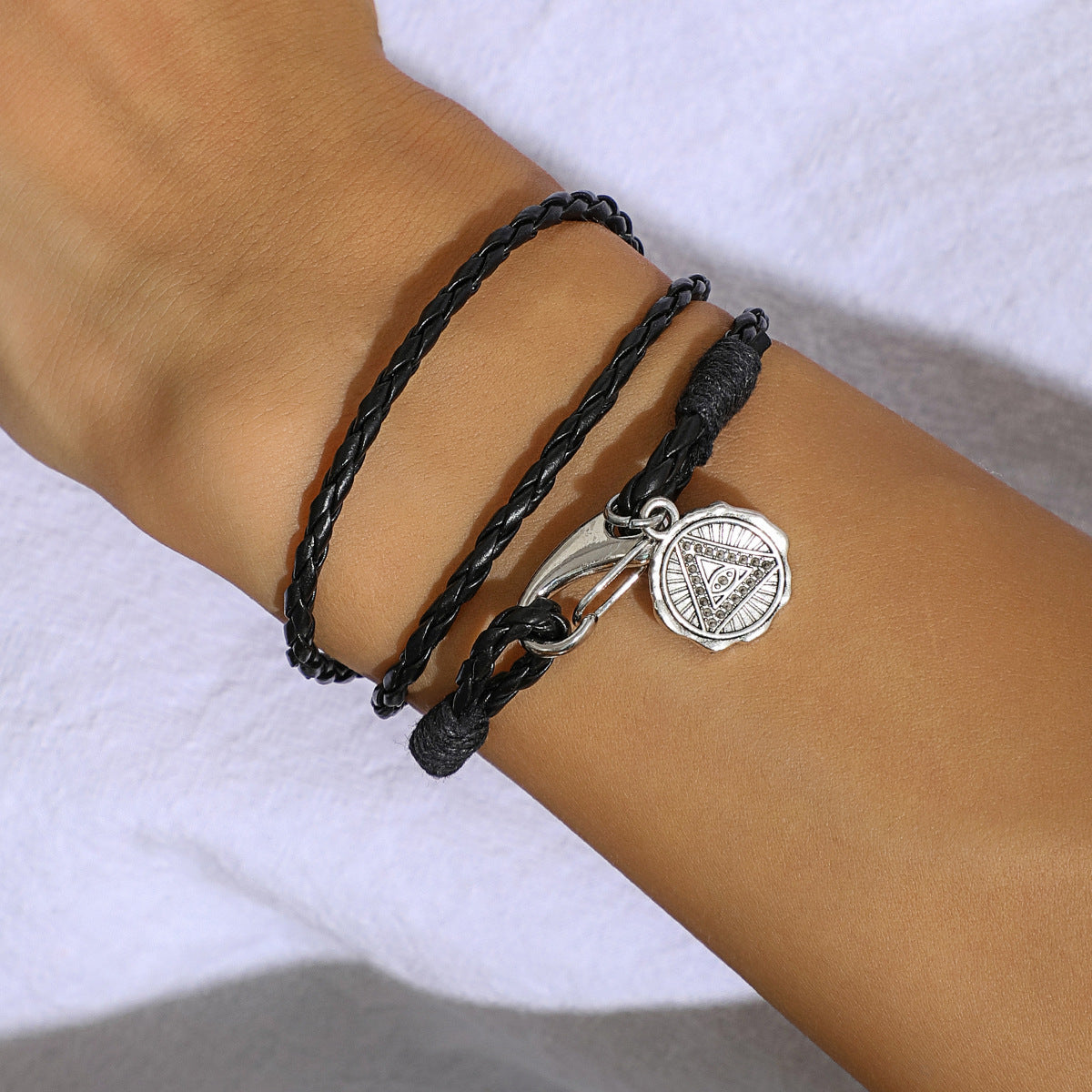 Men's Leather Hip Hop Cool Simple Five-pointed Star Bracelets