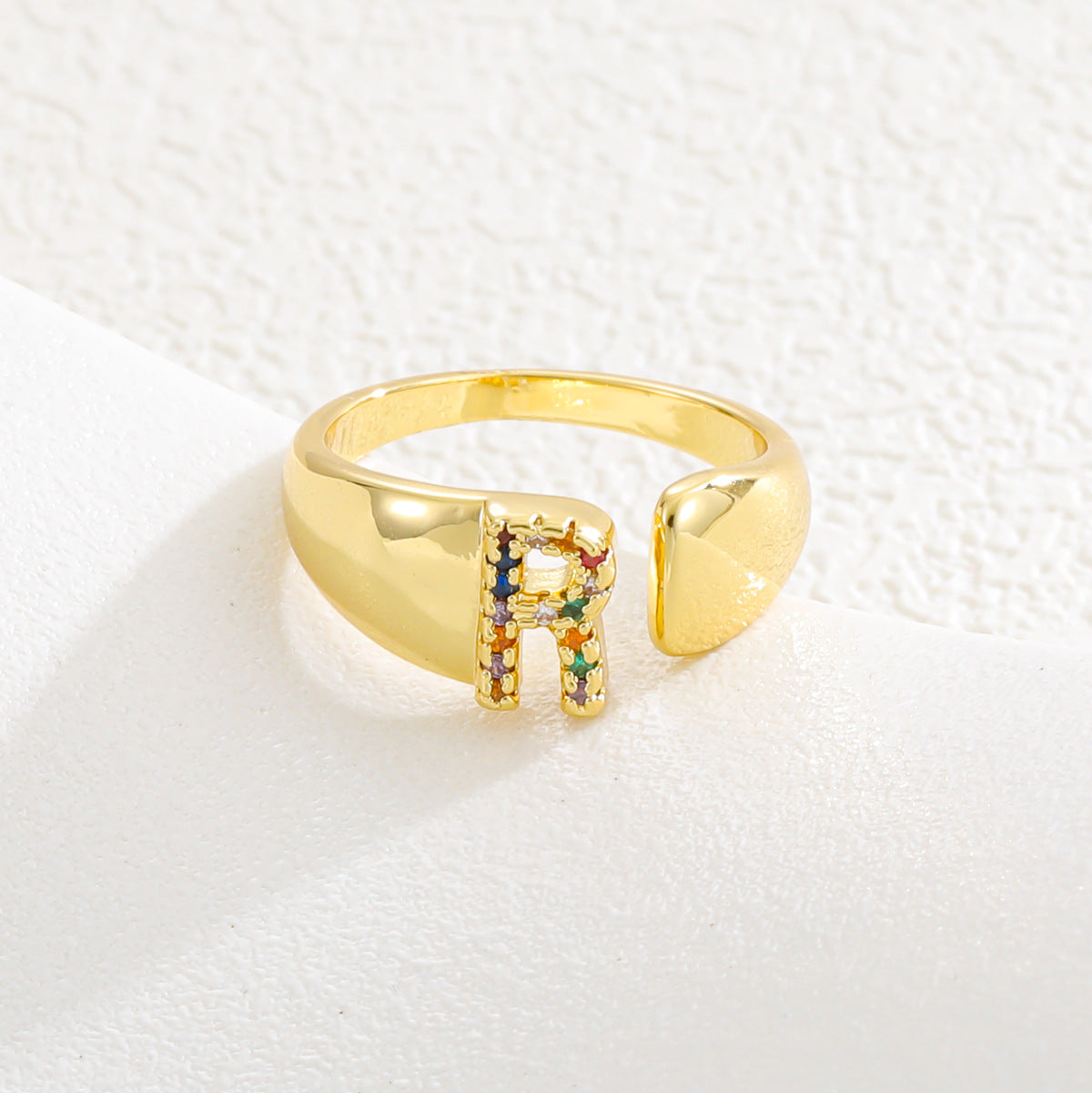 Letters Gold Plated Cell Phone Finger Ring