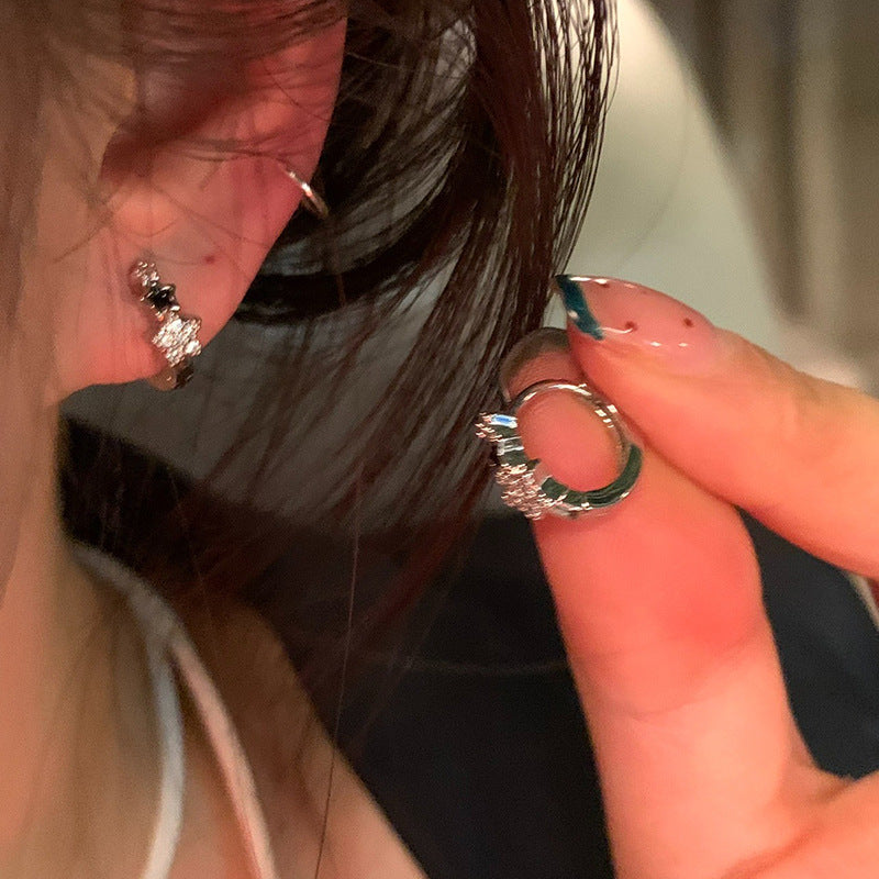 Clip Female Light Luxury Minority Design Five-pointed Star Temperament Twin Ear Buckle