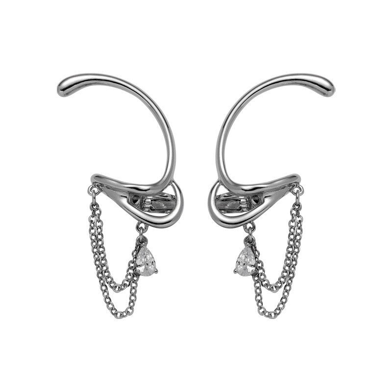 Boucles d'oreilles tendance sans oreilles avec Clip d'oreille en diamant froid pour femmes