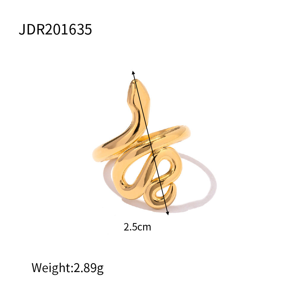 Gold-plated Stainless Steel Snake Advanced Design Sense Earrings