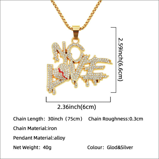 Diamond Letter Splicing Double Row Pendant Fashionmonger Personalized Necklaces