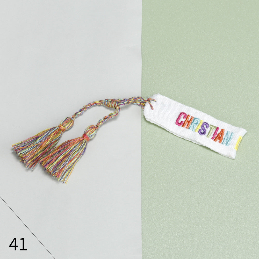 Cotton Thread Embroidery Wrist Strap Tassel Woven Female Bracelets