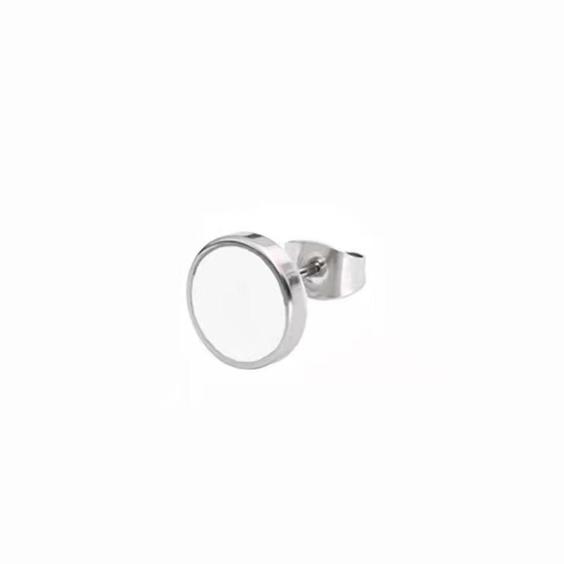 Fashion Trend Round Stainless Steel Personalized Stud Earrings