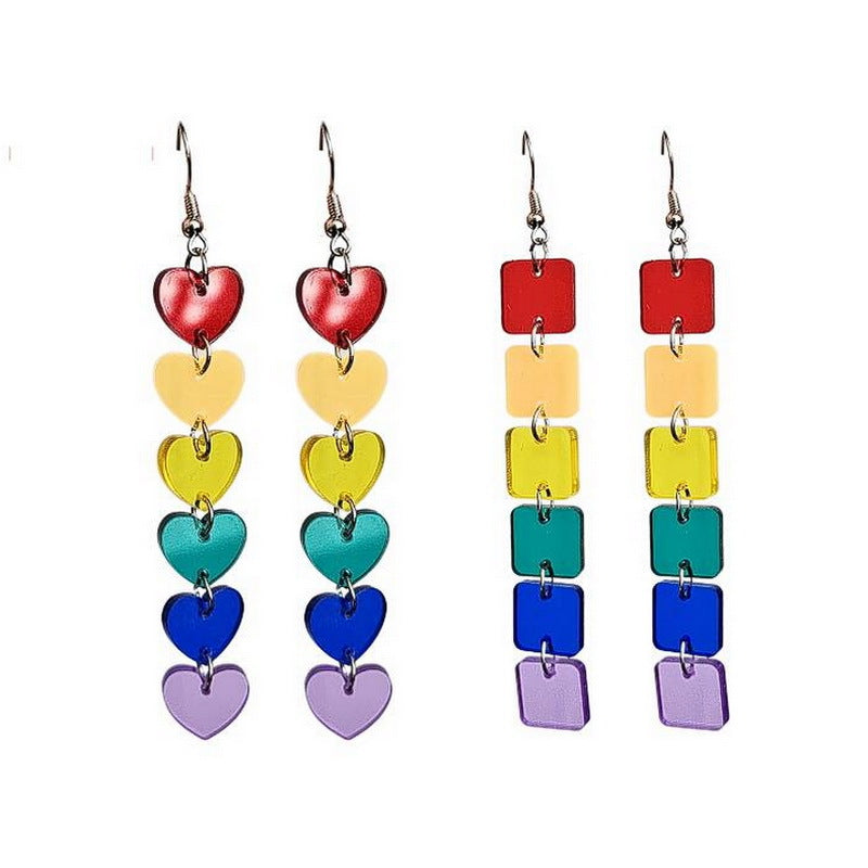 Women's Summer Acrylic Sweet Transparent Love Heart Eardrops Earrings