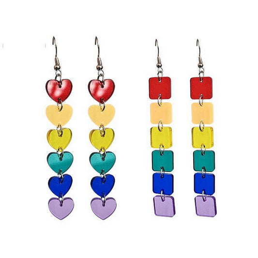 Women's Summer Acrylic Sweet Transparent Love Heart Eardrops Earrings
