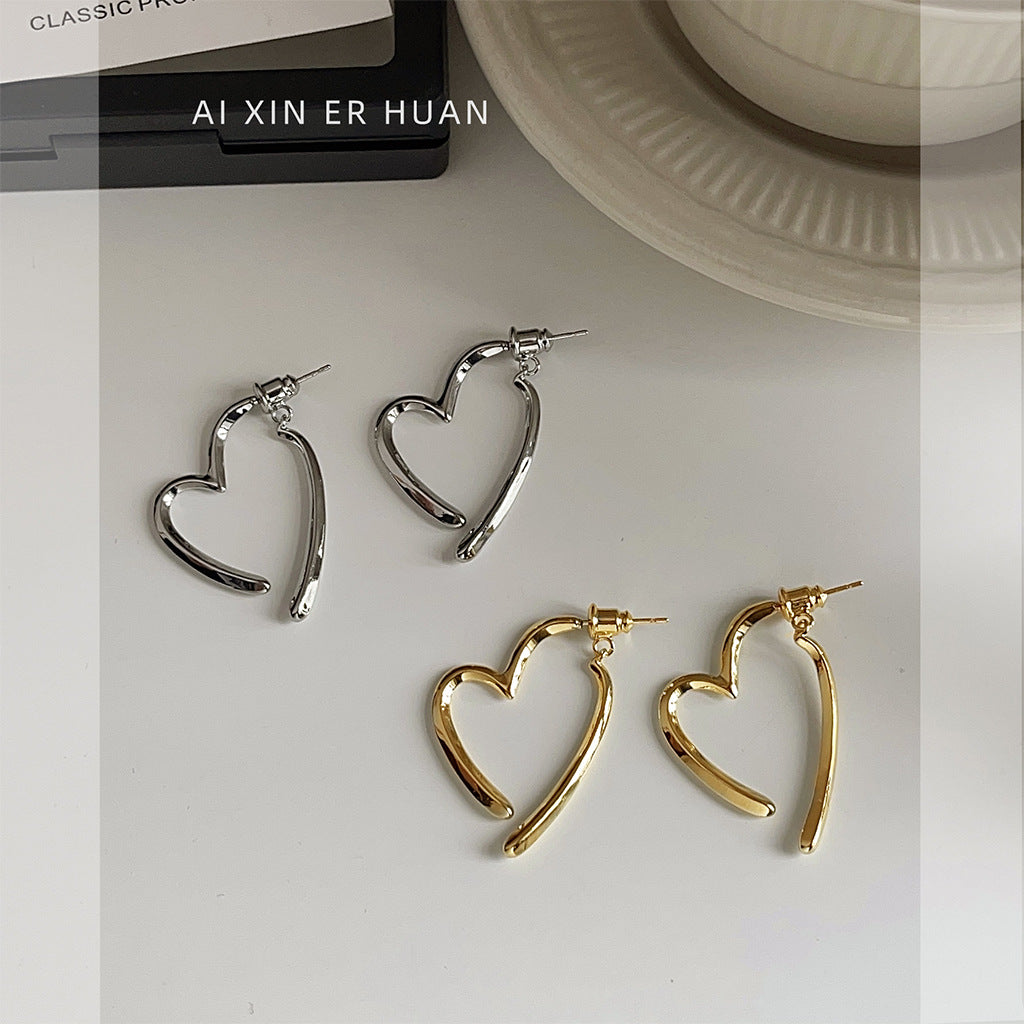 Women's High-grade Sier Needle Plated One Style For Heart-shaped Elegant Earrings