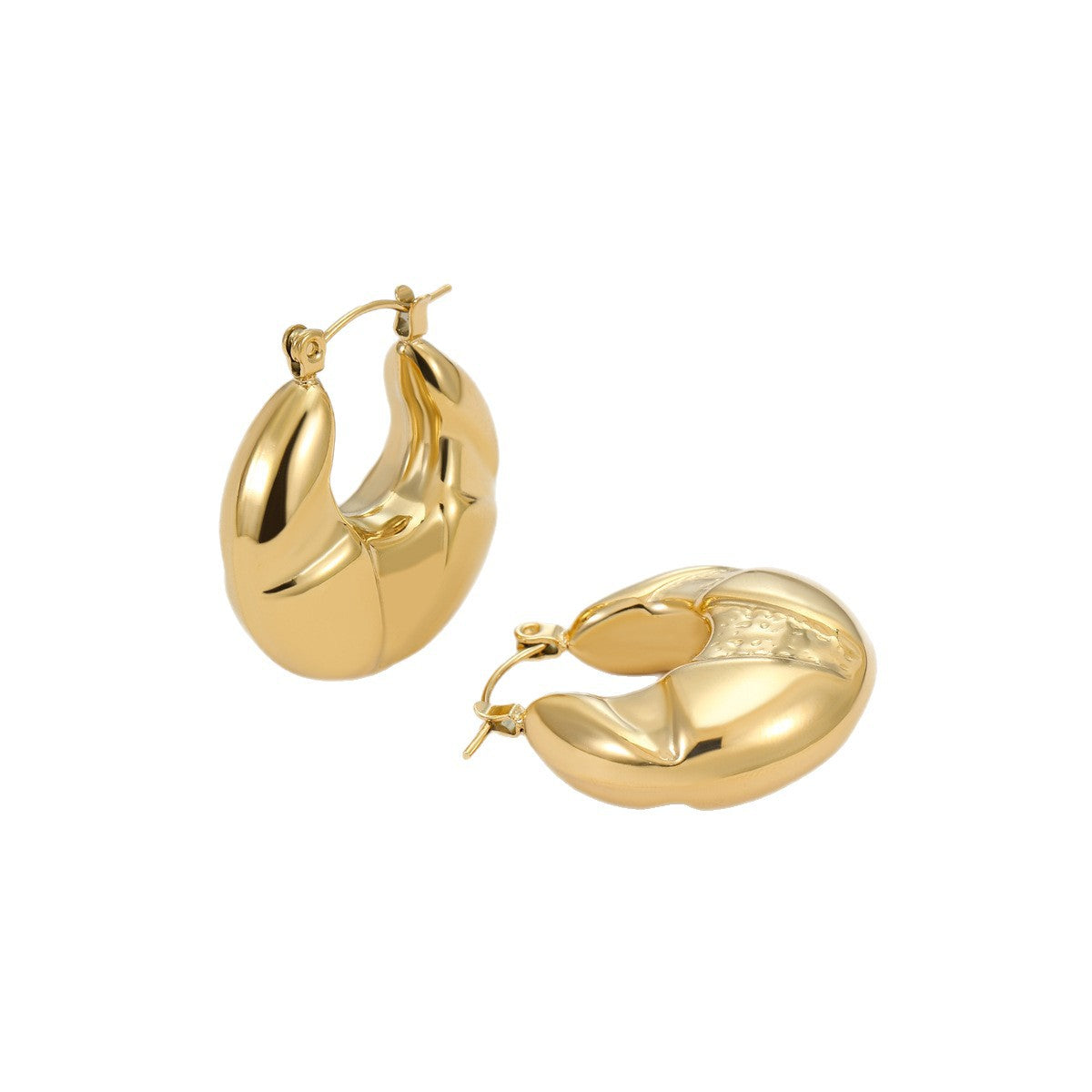 Women's Steel Sweet Cool Vintage Texture Shaped Gold-plated Earrings