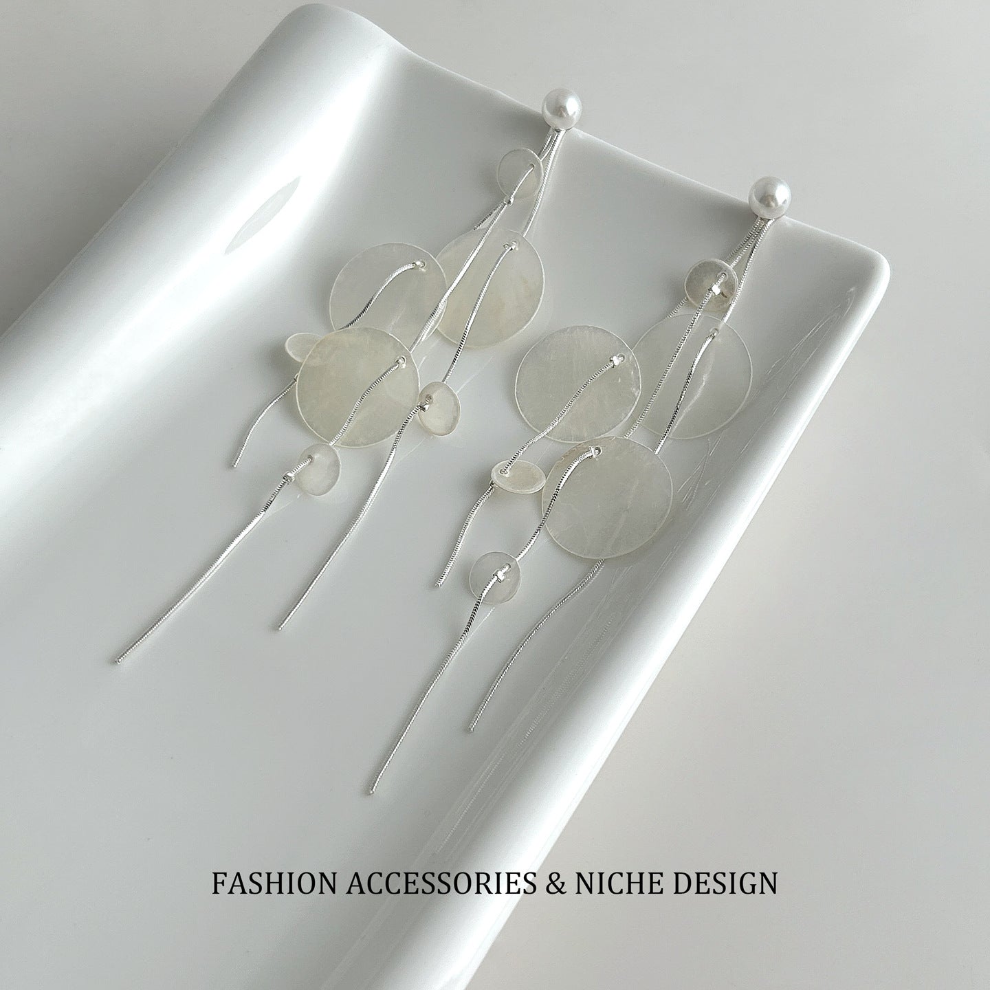Fairy Retro Niche Pearl Shell Tassel Long Female High Earrings
