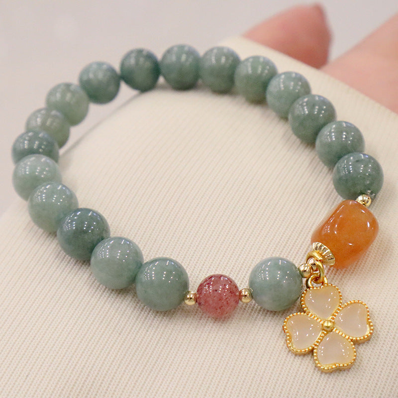 Bracelets coréens en cristal de Jade frais pour femmes, Aventurine de Birmanie