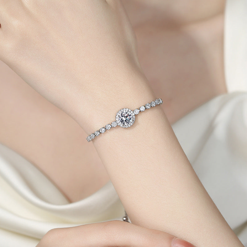 Women's Minority French Pull-out 2 Karat Round Bag Zircon Personalized Fresh Bracelets