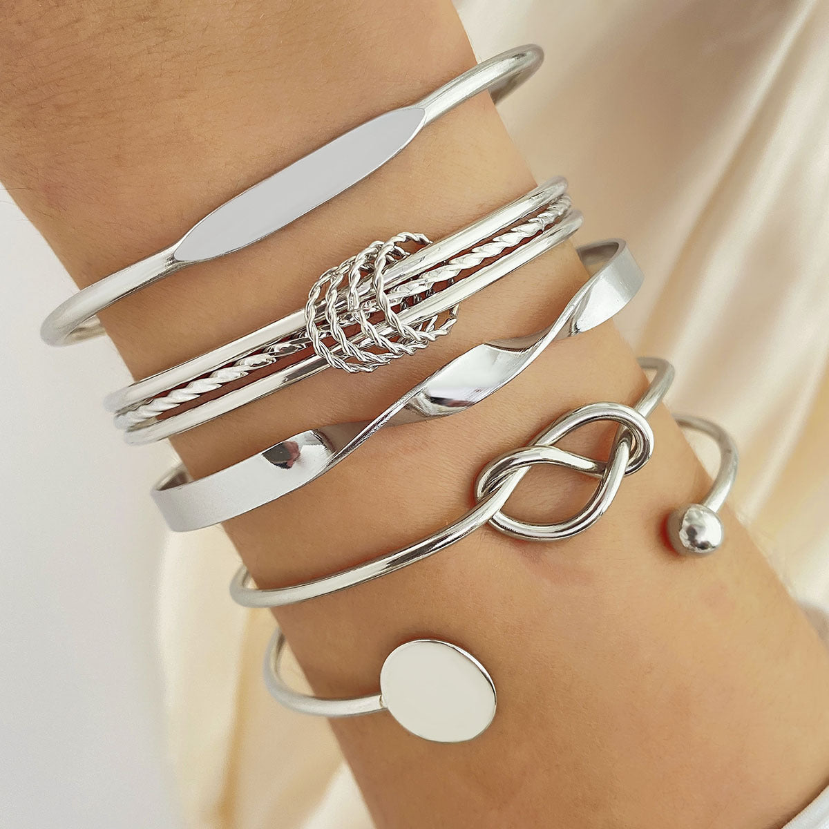 Simple Chain Fashion Mix Match Open-ended Twin Bracelets