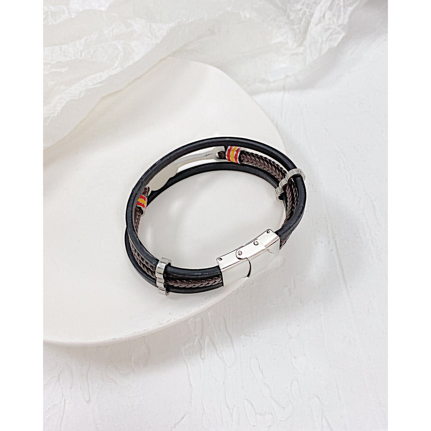 Herren trendige Mode Hip Hop Mini Gitarre Lederband Schmuck Armbänder