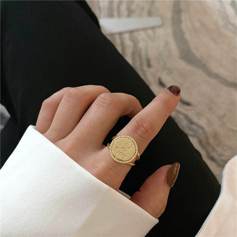 Women's Korean Retro Trendy Cold Open Minimalist Rings