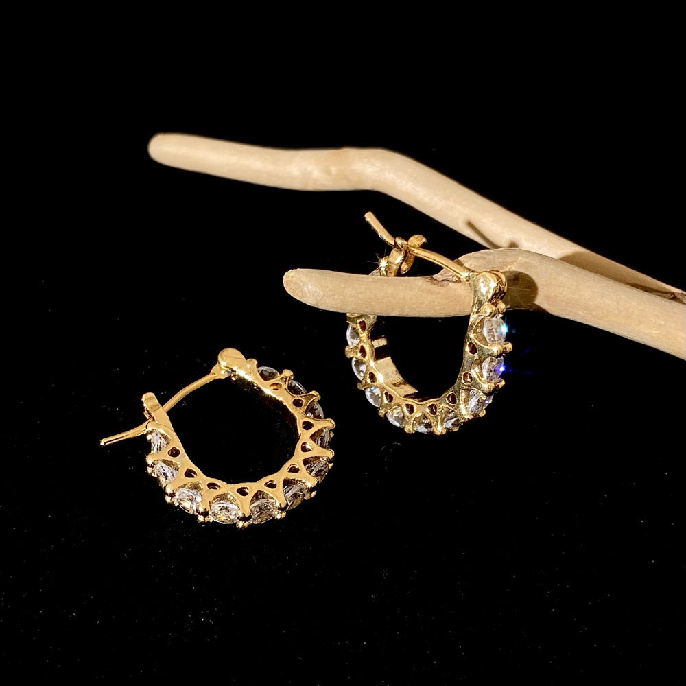 Boucles d'oreilles en métal pour femmes, cercle complet de diamants, pour Design, haute qualité