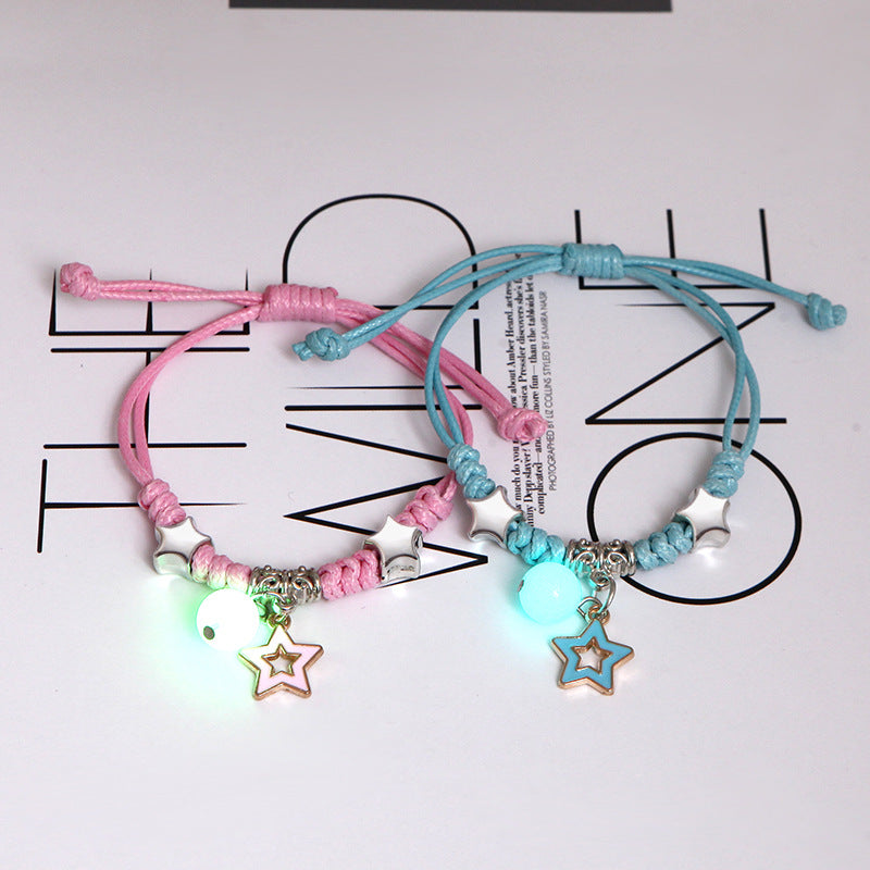 Deux bracelets de style coréen pour copines avec cœur mignon