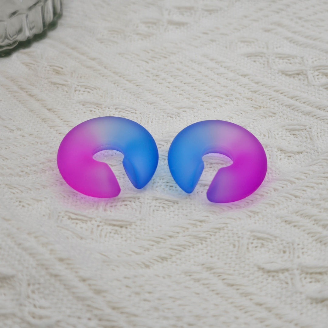 Acrylic Candy Color Matte Simple Design Ear Clip