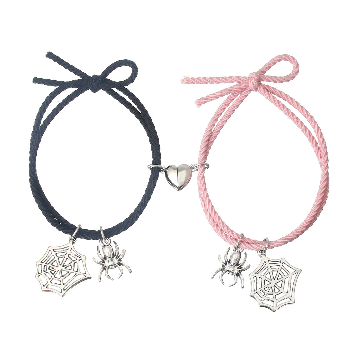 Women's & Men's Cobweb Love Magnet Rubber Band Rope Bracelets