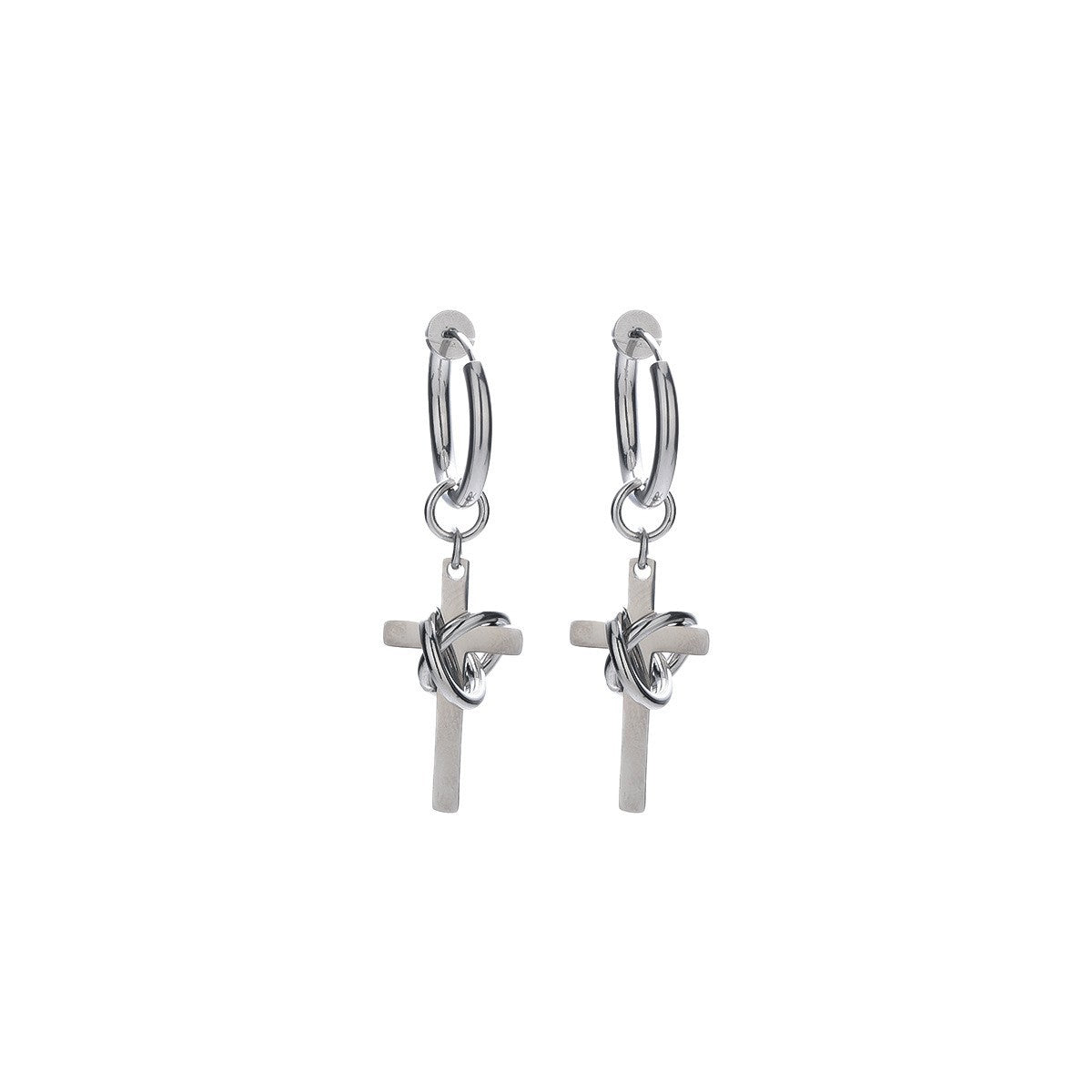 Women's & Men's Winding Cross Stainless Steel Niche Design High Ear Clip
