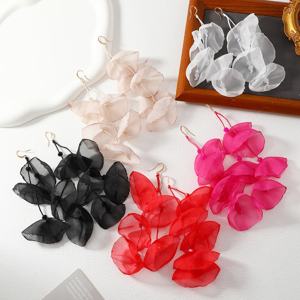 Petal Long Elegant Han Style Fashion Earrings
