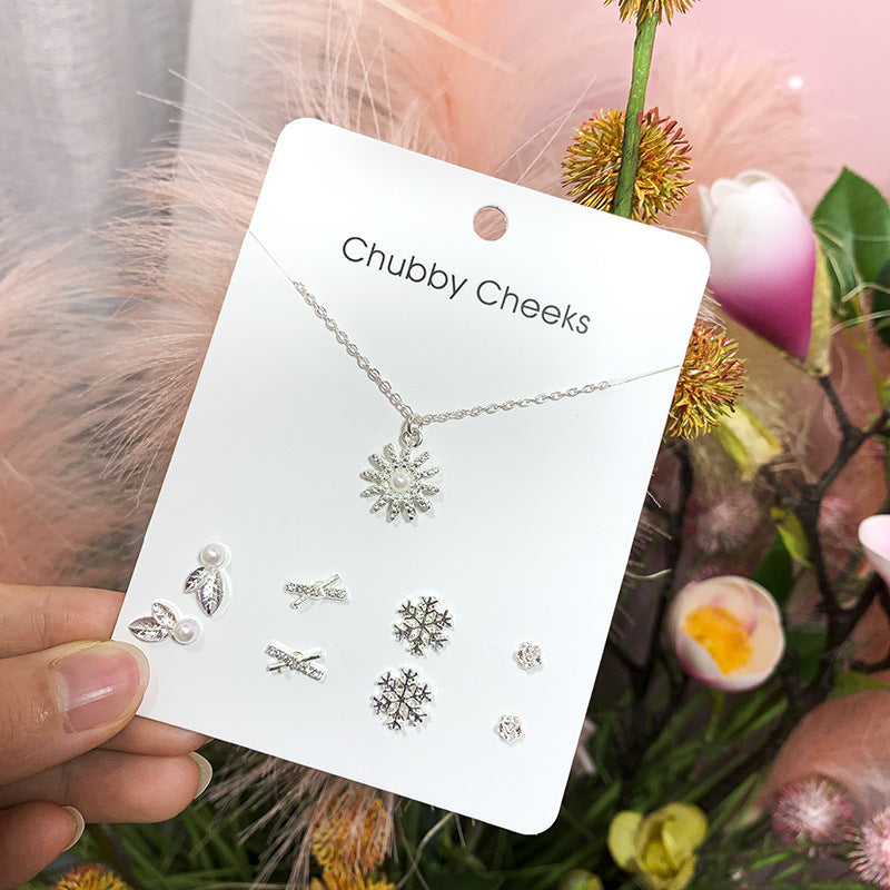 Women's Earings Pairs Simple Sweet Combination Weekly Jewelry Set