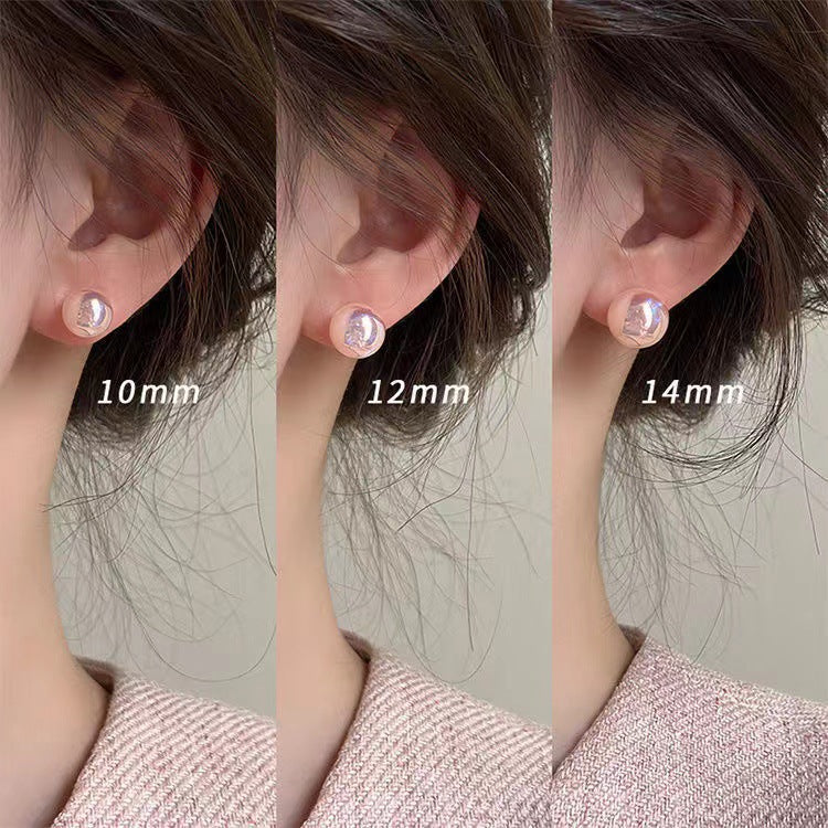 Women's Pearl Steamed Bread For Simple Compact Stud Earrings
