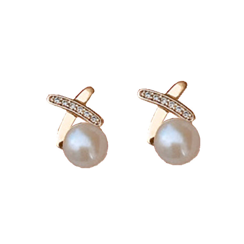 Women's Korean Style Sier Needle High Quality Pearl Earrings