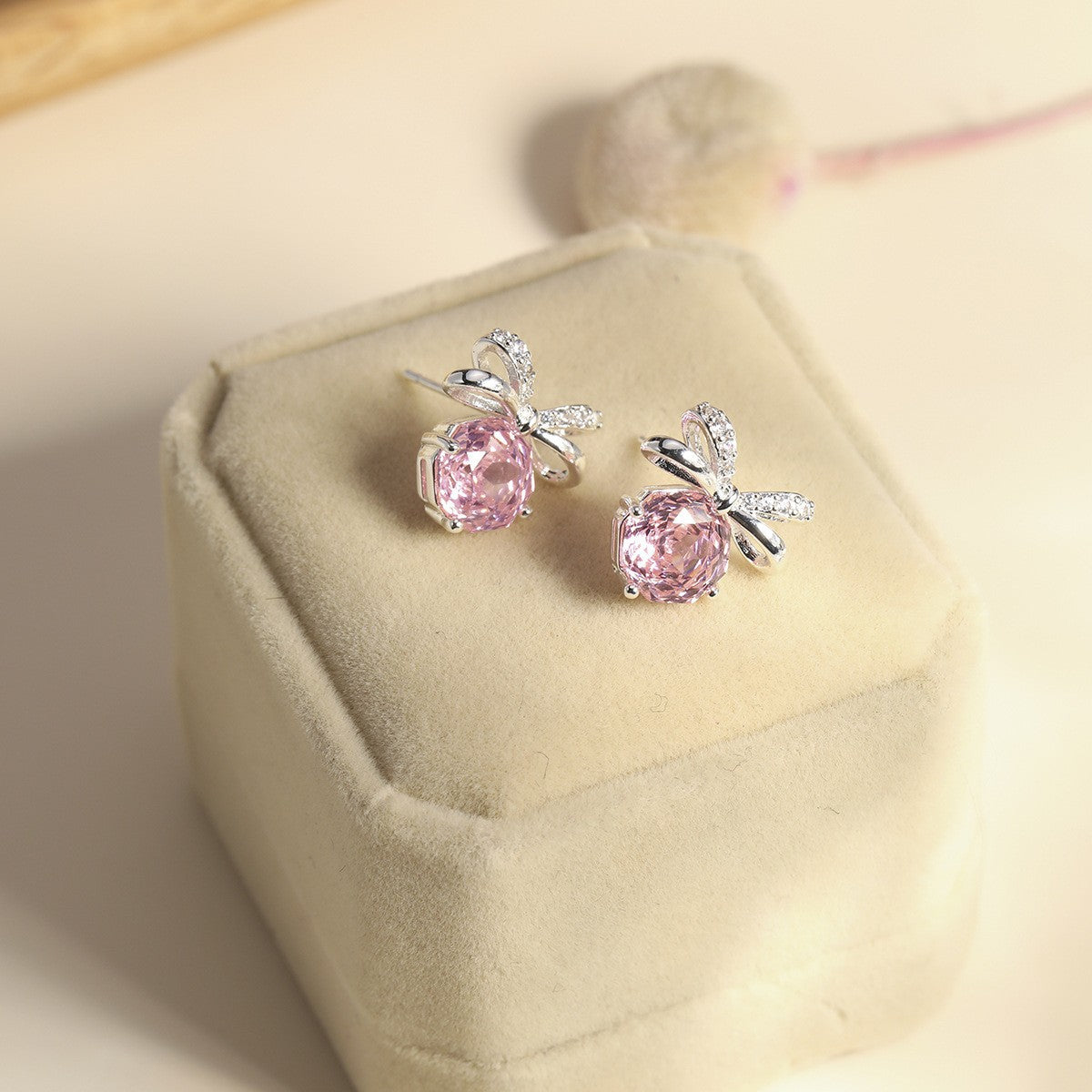 Pearl Colorful Zircon Female Fresh Temperament Stud Earrings