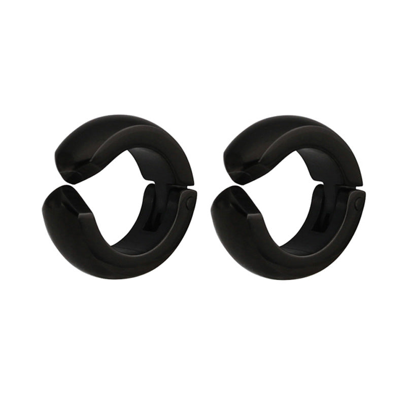 Men's Hip Hop Punk Titanium Steel No Piercing Earrings