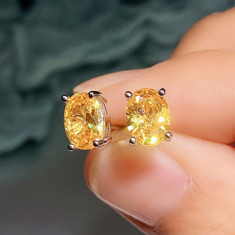 Women's Bright Single Rhinestone Ear Fashionable Small Earrings