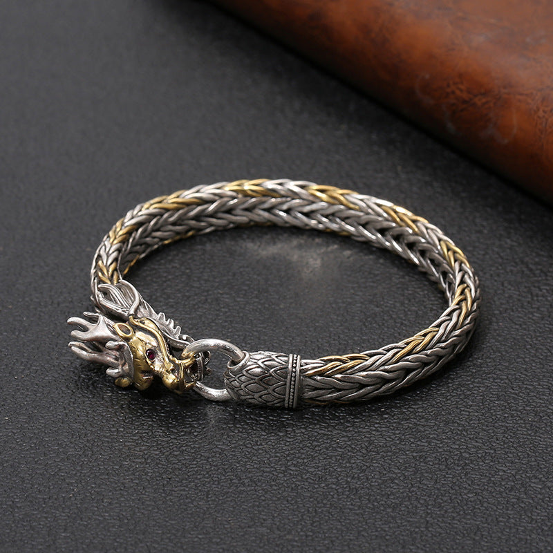 Herren Goldkopf Vintage Craft Thai Silber Armbänder