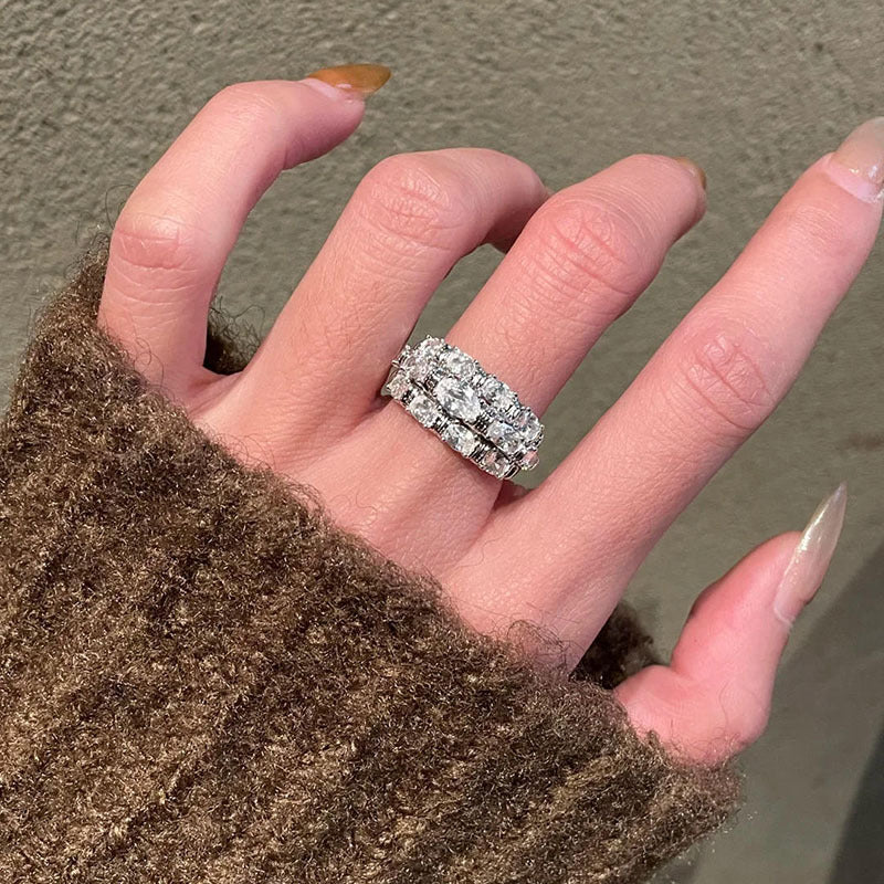 Stacked Female Light Luxury Minority High-grade Palace Style Ring