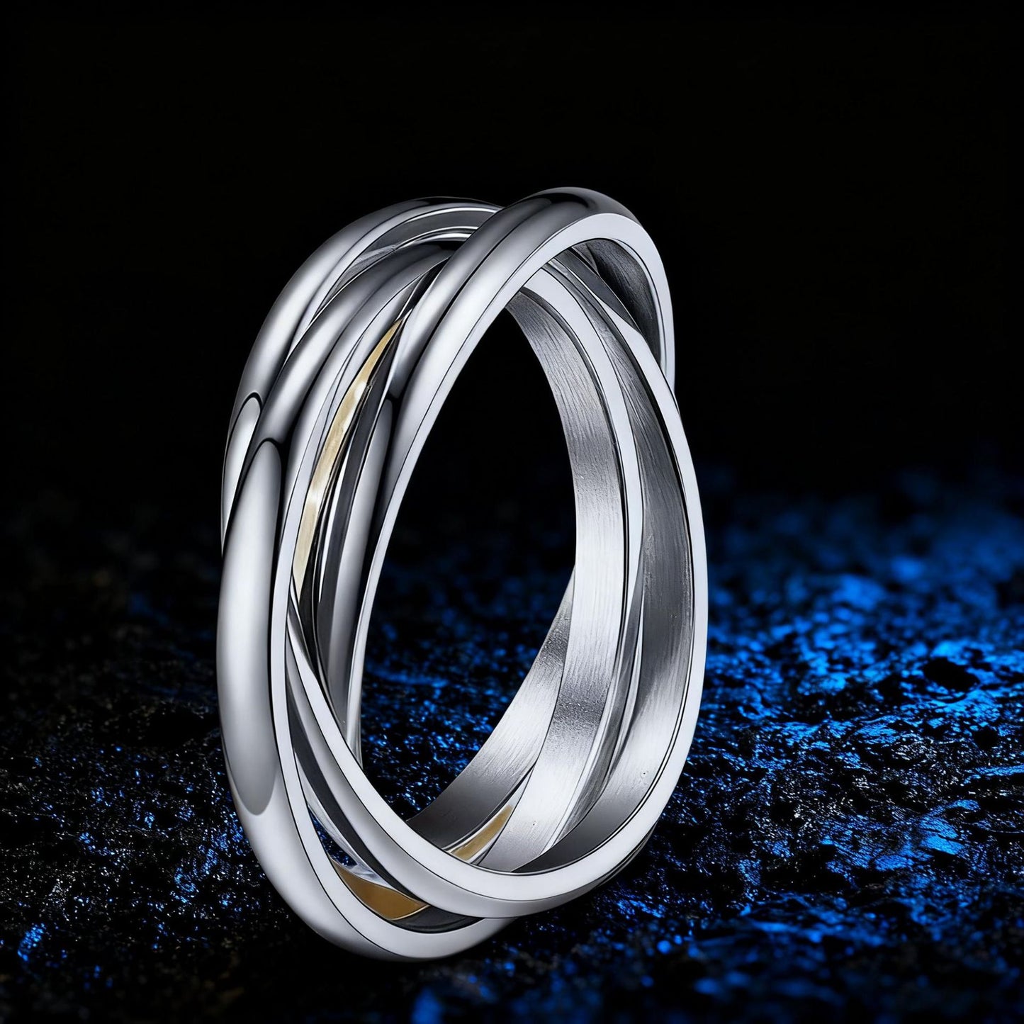 Stainless Steel Female Niche Cold Rotatable Decompression Rotating Three-ring Ring