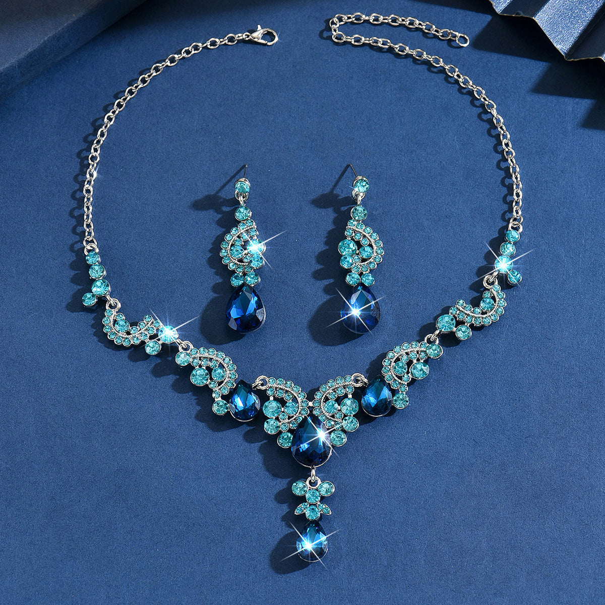 Bridal Wedding Dress Female Rhinestone High Jewelry Set