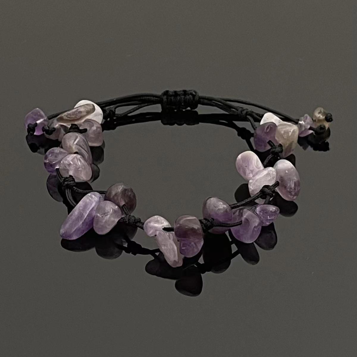 Simple Woven Irregular Natural Gravel Handmade Design Bracelets