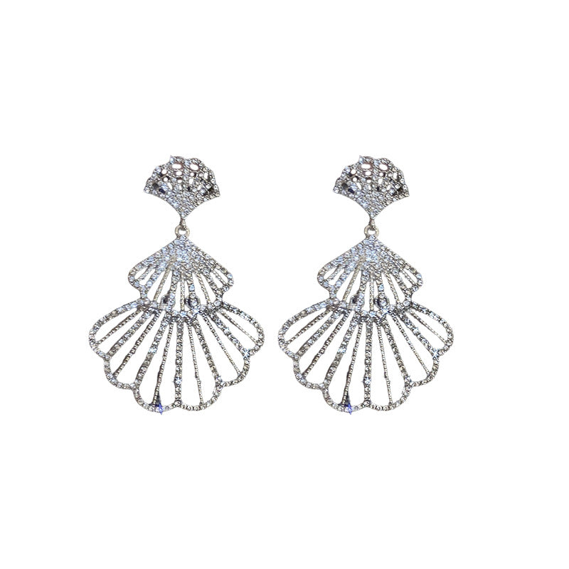 Fan-shaped Skirt Exaggerated Niche Temperament Personality High-grade Earrings