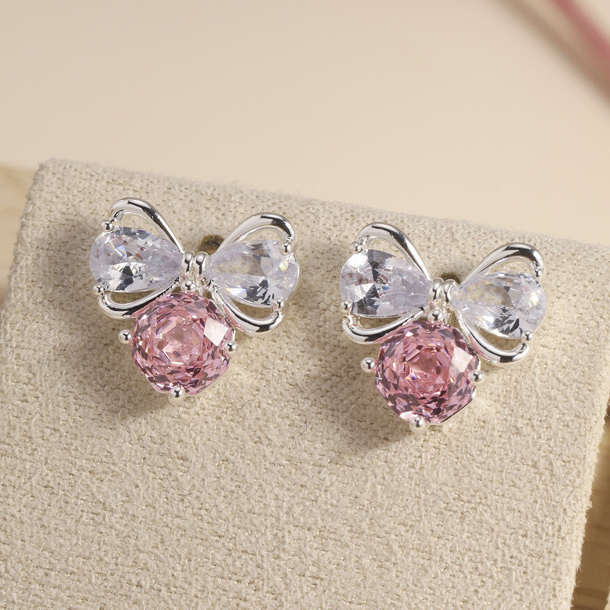 Pearl Colorful Zircon Female Fresh Temperament Stud Earrings