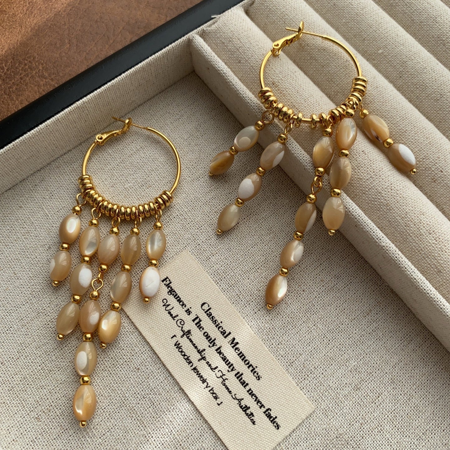 Women's Shell Pearls Tassel High Sense Minority Fashion Entry Lux Elegant Rings