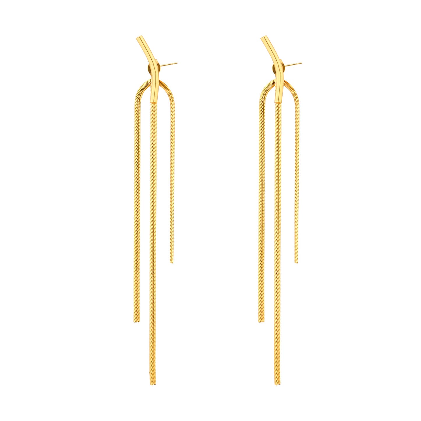 French Tassel Titanium Steel High-grade Plated Five-pointed Earrings